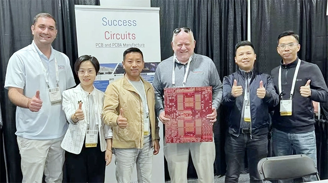 SCSPCBA engineering and manufacturing team meeting with global clients, showcasing real PCB and PCBA project collaboration