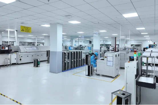 Automated SMT PCB assembly production workshop